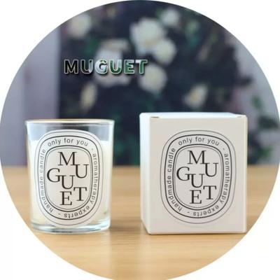 Uplift Treasures Transparent Scented Candle Jar For Home And Wedding Decor muguet