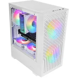 Mars Gaming Boitier Mini Tour Micro Atx Mc-Vortex RGB Avec Panneau Vitré (Blanc) (mATX, Mini-ITX), PC Gehäuse, Weiss