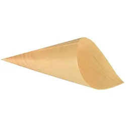 PAPSTAR 500 Fingerfood - Spitztüten, Holz "pure" Ø 11 cm · 21 cm