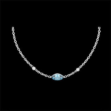 Edenly Halskette Auge des Orients - Topaz und Diamanten - 9 Karat WeiÃŸgold