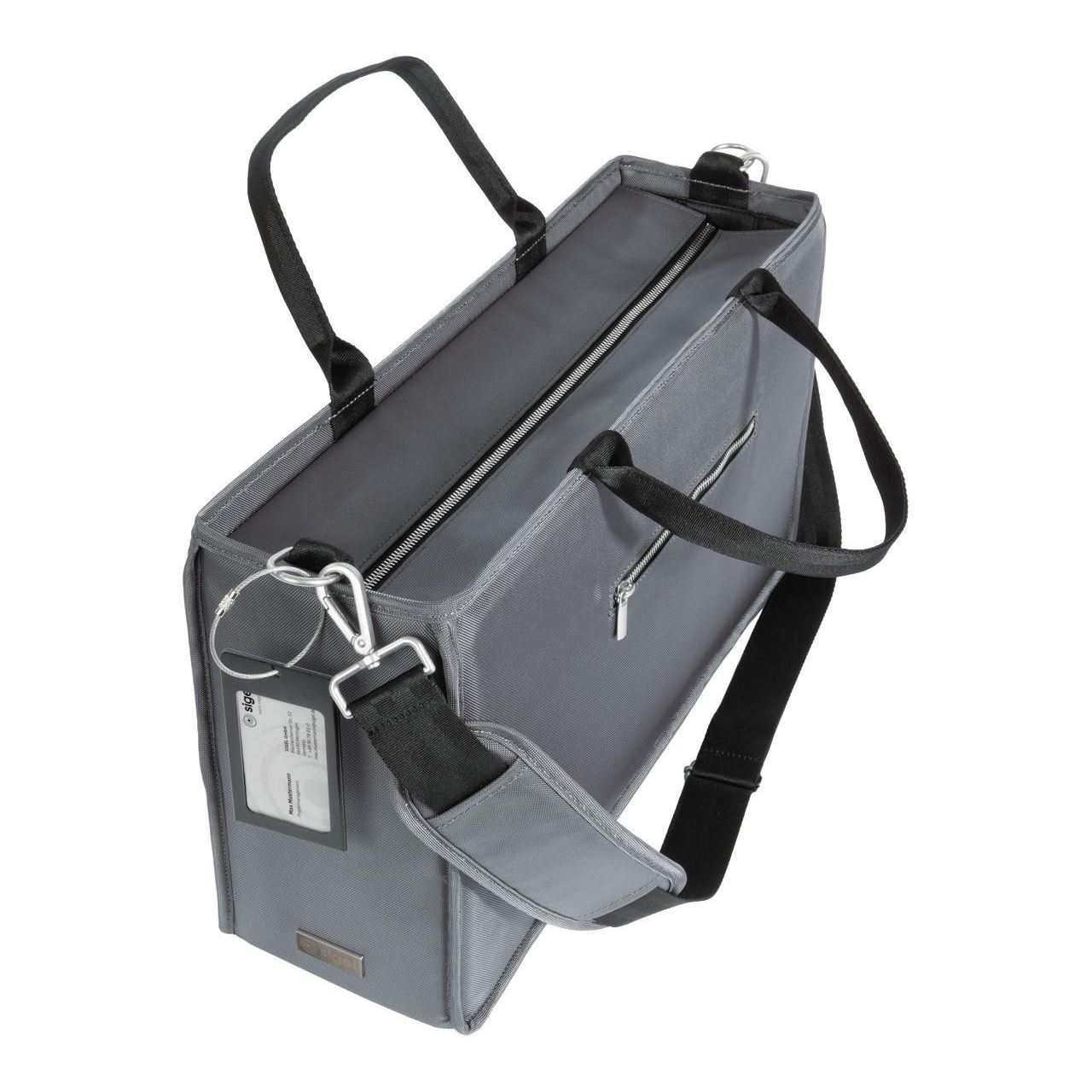 SIGEL Laptoptasche Hot Desking Bag Premium Recycling-PET dunkelgrau BA413 bis 44,0 cm (17,3 Zoll)