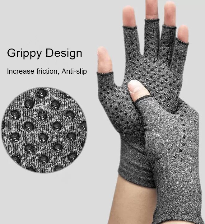 INF Fingerlose Kompressionshandschuhe, 1 Paar Grau