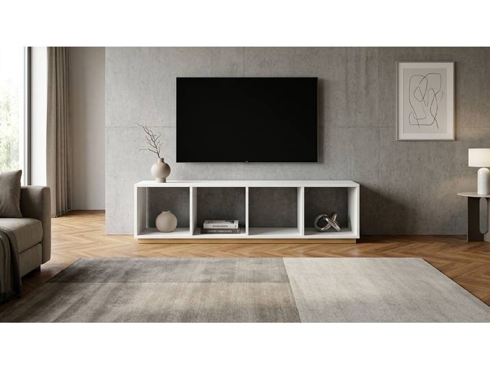 Schlichtes Lowboard nach Maß – kostenlose Holzmuster MDF Beschichtet MDF Weiß matt