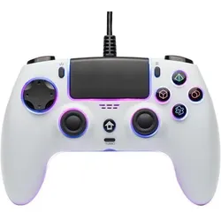 GED Controller Wired Neon White Qubick (PS5), Gaming Controller, Weiss