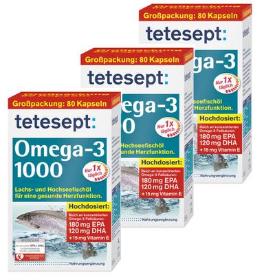 tetesept Omega-3 1000 x3 3x80 St Kapseln