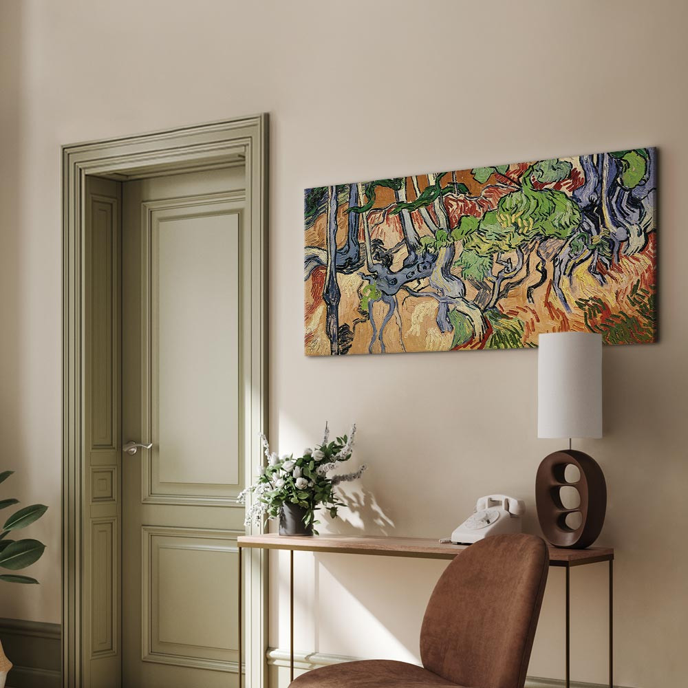 home24 Canvas afbeelding Tree roots vilt, Meerdere kleuren, B: 120 cm, H: 60 cm