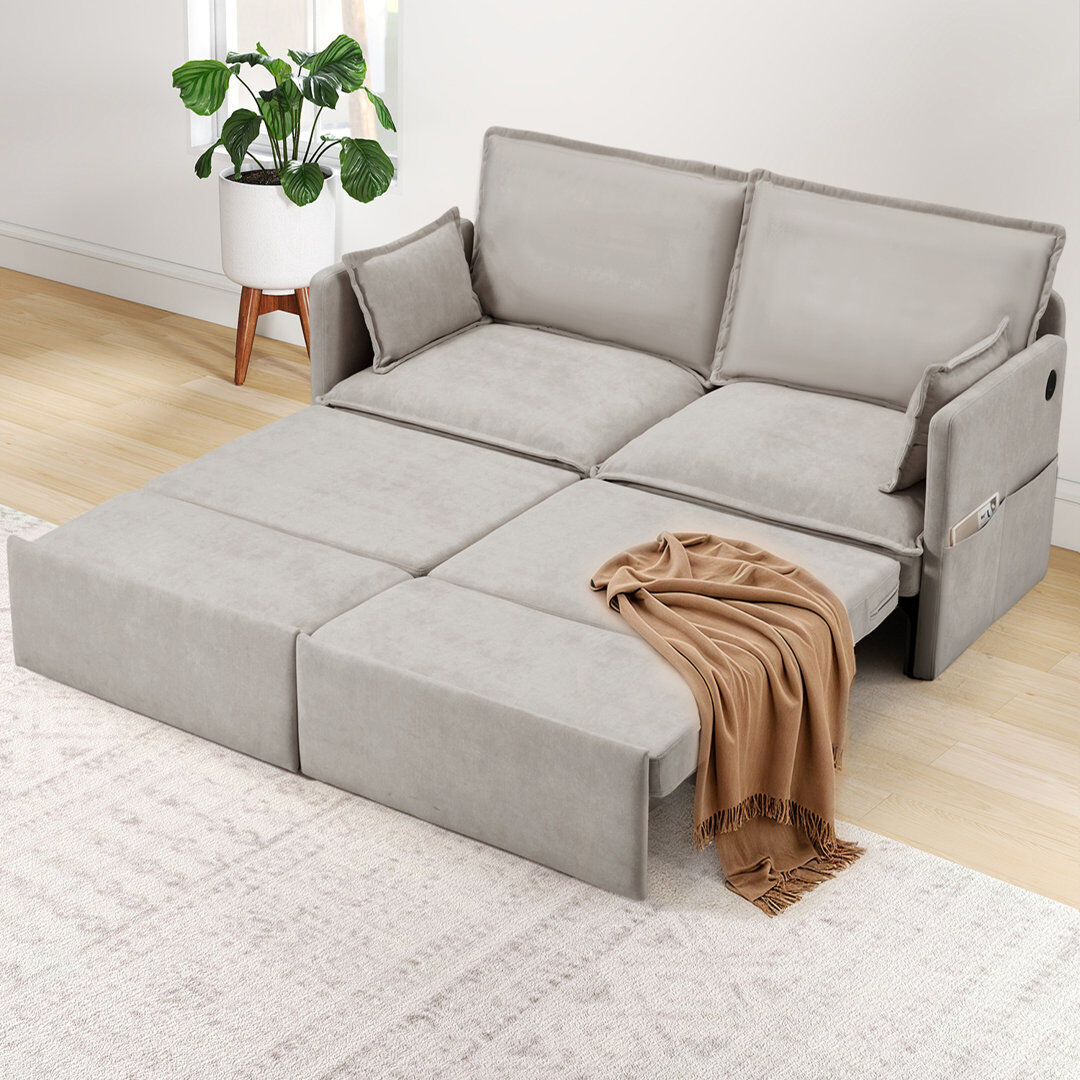 Blue Elephant 2 Seater Fabric Sofa Bed Grey 92cm H X 183.5cm W X 73cm D