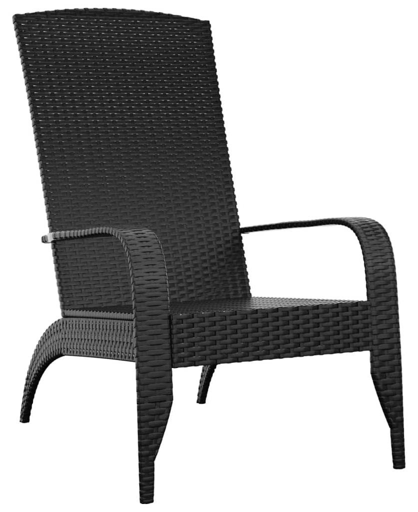 vidaXL Adirondack tuinstoel - zwart - polyrotan