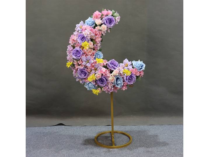 Accessoires de mariage, étagère de lune en fer forgé, guide routier, décoration, ornement, arrangement de scène de mariage, fleur de fond de scène