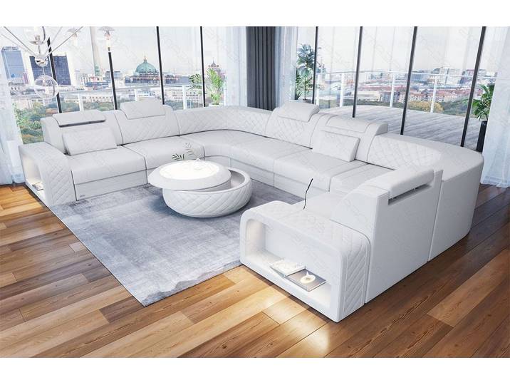 Mini Sofa Foggia U-Form aus Leder