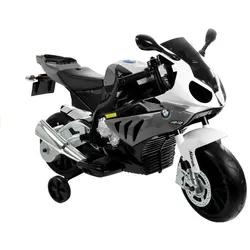 Elektromotorrad für Kinder BMW S1000RR Silbern EVA-Reifen Ledersitz Fahrzeug