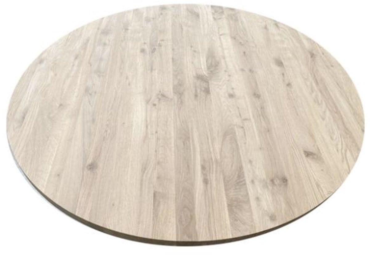 Massief eiken rond salon tafelblad, diameter: 40 cm, dikte: 4 cm
