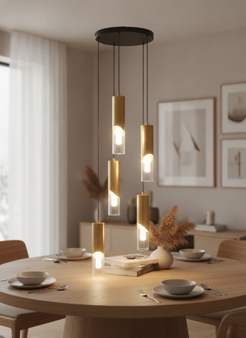 Lyora Design hanglamp Modesto goud 5-lichts Ø 33 cm