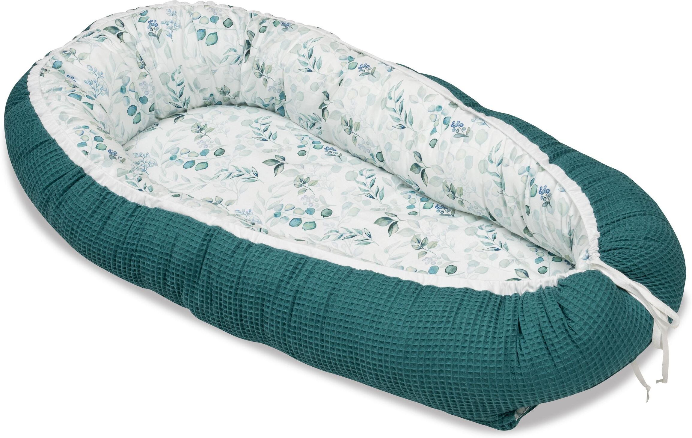 Bettnestchen ULLENBOOM "Eukalyptus Petrol 55 x 95 cm", Baby, grün (mint), Obermaterial: 100% Baumwolle. Füllung: 100% Polyester, Bettnestchen Bettnestchen mint Einheitsgröße
