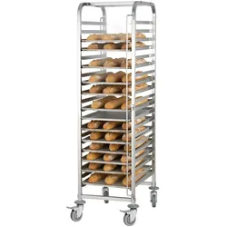 Professioneller WORLDMAI Edelstahl-Tablettwagen 600x400 für Backbleche, Industrieöfen, Bäckereien, Konditoreien, Gastronomie und Profiküchen.