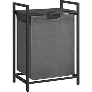 Vasagle Wäschekorb BLH101G01, schwarz/grau, aus Oxford-Gewebe, 50 x 72 x 33 cm, 65 Liter