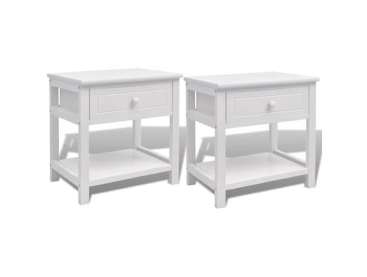 Helloshop26 Nachttisch, Nachttisch, Kommode, Schrank, Schlafzimmer, 2 Stück, Holz, Weiß, 1402070