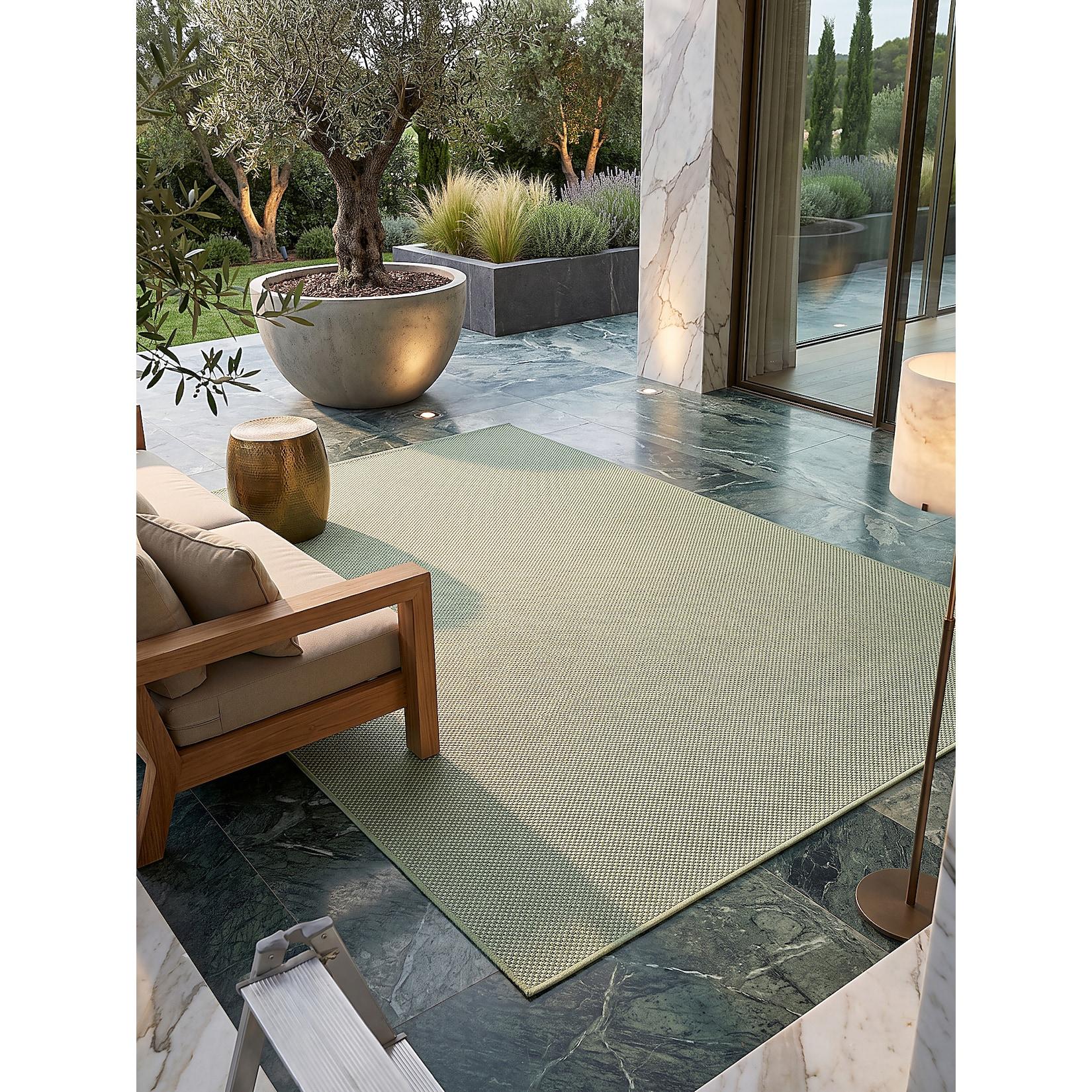 Flachgewebe-Teppich Polypropylen Grün 300x400 cm - BORNO Kadima