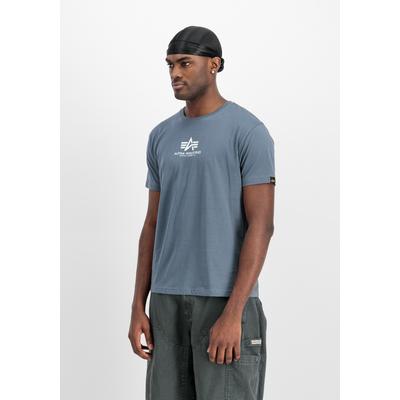 T-Shirt ALPHA INDUSTRIES "Basic ML T-Shirt", Herren, Gr. S, denim blau, Obermaterial: 100% Baumwolle, Shirts T-Shirt