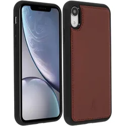 Akashi Schutzhülle aus Echtleder stoss- kratzfest für Apple iPhone XR – Braun (Apple iPhone XR), Smartphone Hülle, Braun