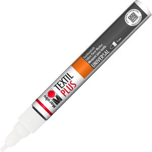Marabu Textilmarker 011803070 Textil Painter plus, weiß, Strichbreite 3mm, waschfest bis 40 Grad