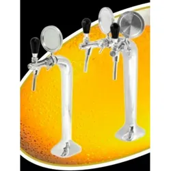 Schanksäule Chrom 2-leitig, elegant, `Topp-Qualität!`
