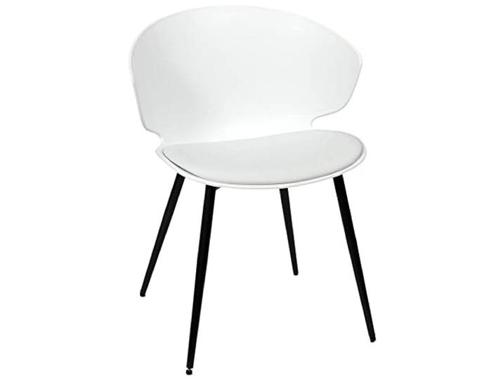 HOME DECO FACTORY Brighton Stuhl Modernes Design Komfortabel Weiß Stuhl „Brighton“, Polyester, 49 x 56 x 79 cm, modernes Design, Esszimmer oder Büro, weiß