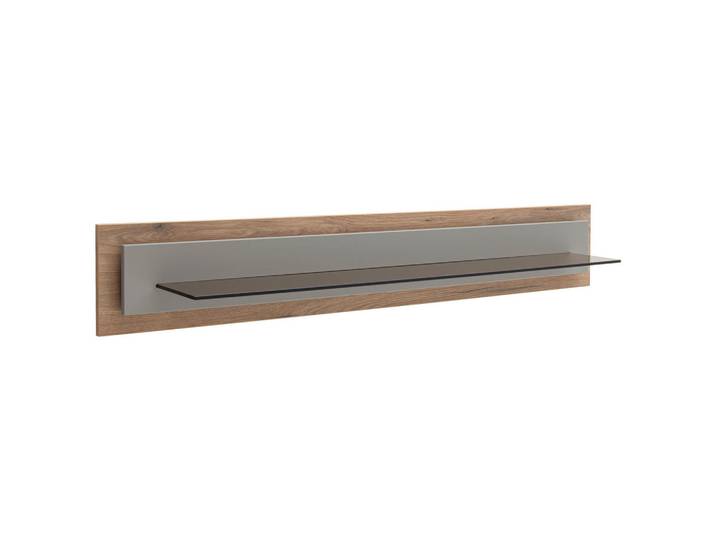 Stylife Wandboard, Grau, Eiche, Glas, 150x24x24 cm, Küchen, Küchenmöbel, Küchenregale