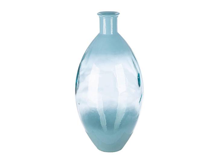 Bodenvase Novelle, Hellblau, Glas, oval, 59 cm, auch für frische Blumen geeignet, Dekoration, Vasen, Glasvasen