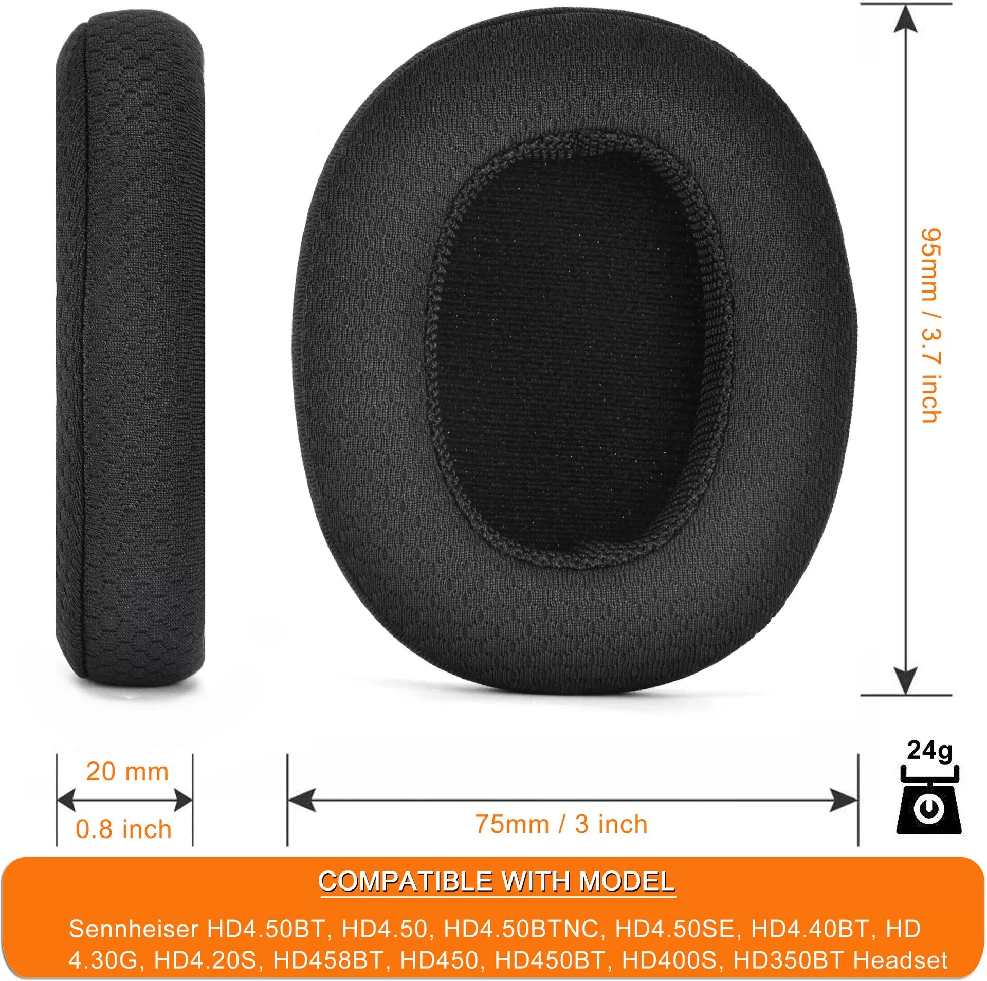 INF Coussinets d'oreille pour Sennheiser HD 4.50BT/ HD 4.50/ HD 4.50BTNC/ HD 4.50SE