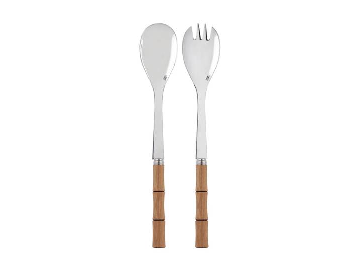 SABRE Paris Couverts à salade Bamboo Shape, 2 pièces Light wood laminated