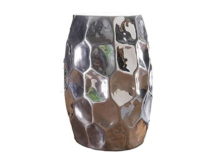 Wohnling Beistelltisch Rund 30x30x47 cm Aluminium Silber, Dekotisch