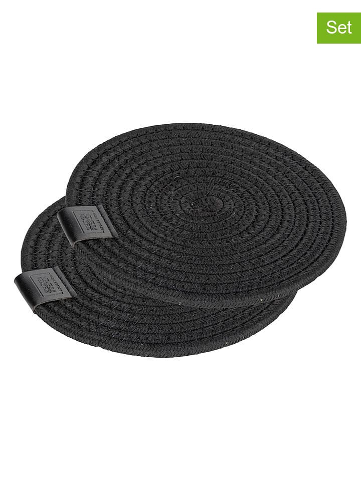 Schöner Wohnen Kollektion 2er-Set: Topfuntersetzer "Svea" in Schwarz - Ø 20 cm - onesize