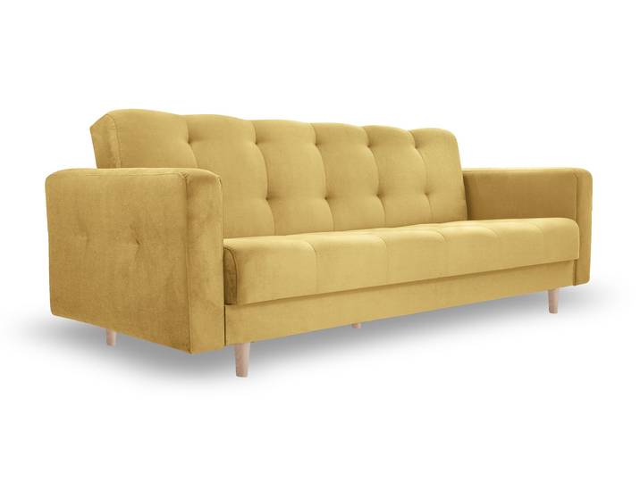 Sofa LIZBONA Gelb (Kronos 43) Buchenholz (hell)