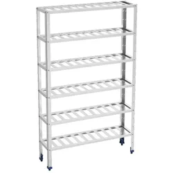Metallregal edelstahl 6 ebenen mit weinregalen - 100x300x1750 mm - 30220380 Eurast