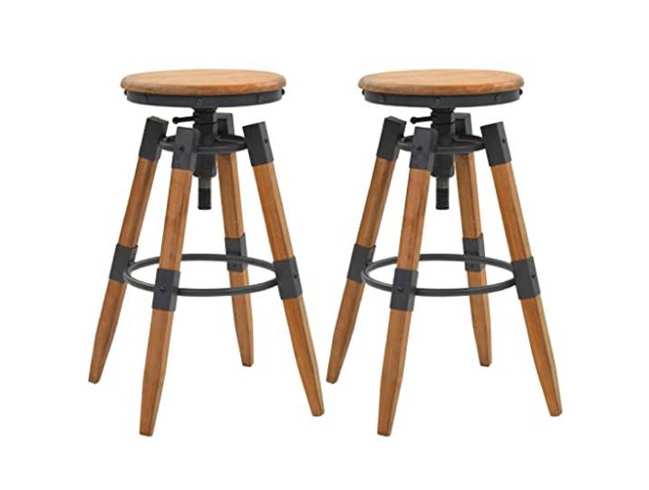 vidaXL Barhocker 2 STK. Tanne Massivholz