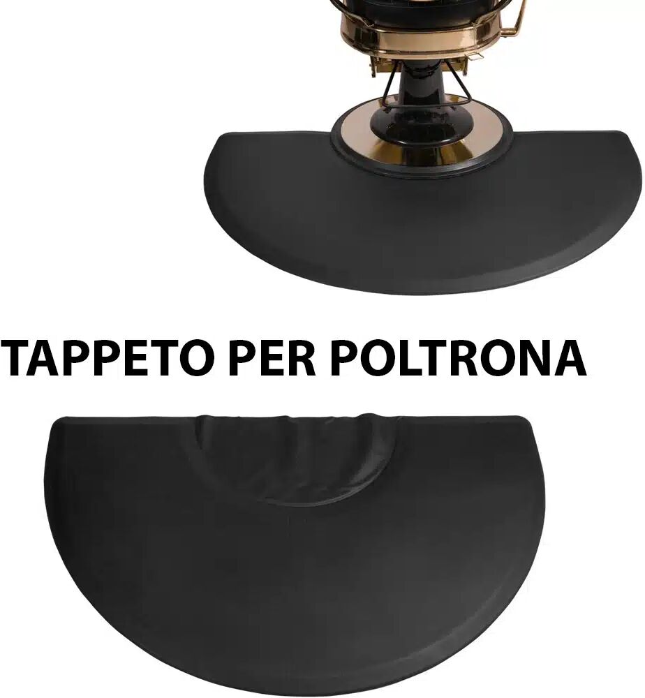 Tappeto per poltrona parrucchiere barbiere semicircolare con finitura antiscivolo