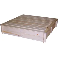 Sandkasten mit Sitzbänken und Deckel Biedrax 185 x 185 x 30 cm Farbe: Natur
