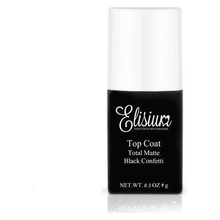 Elisium Top Coat Total Matte Matt Top For Hybrid Varnishesack Confetti 9G (Black Confetti, Top Coat) (5902539718195)