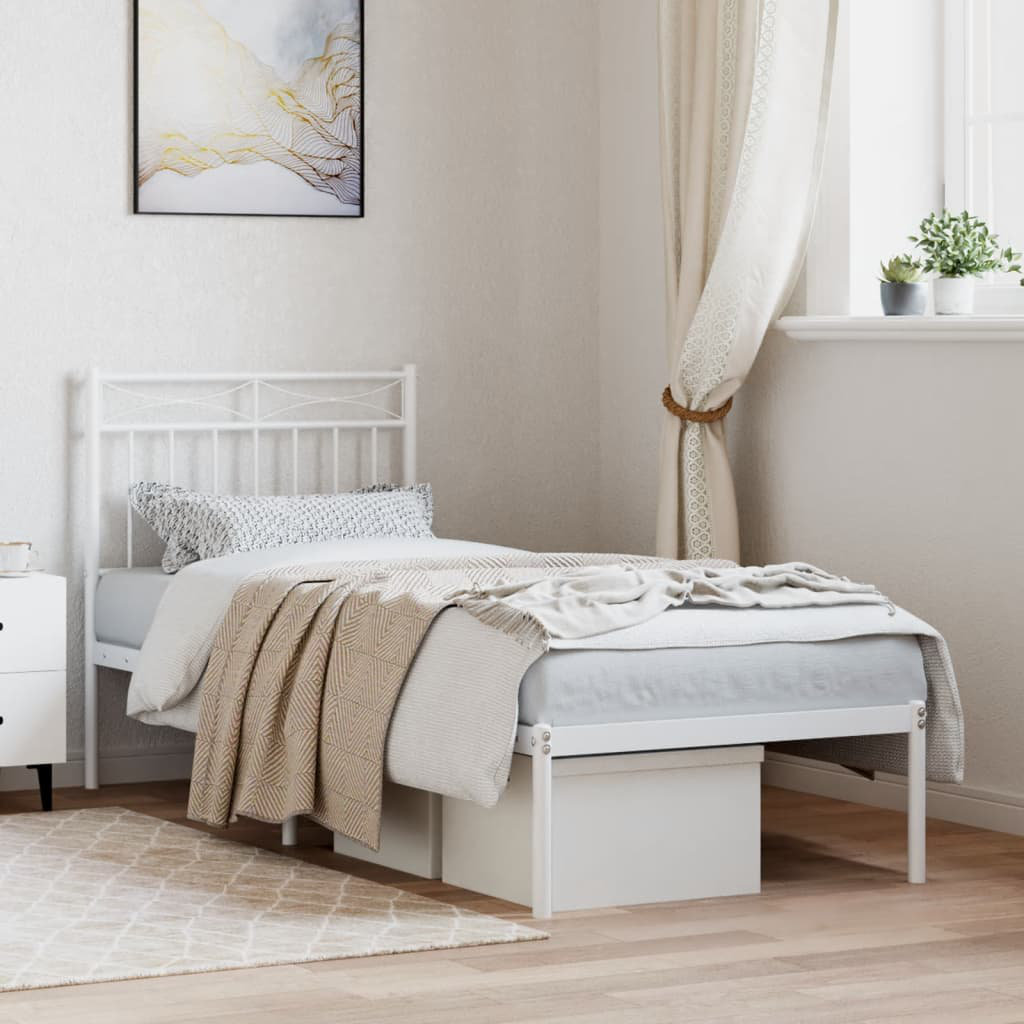 Marlow Home Co. Abry Metal Bed White 80 x 200 cm