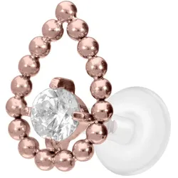 PTFE Labret mit Innengewinde + Titan-Aufsatz TROPFEN + KRISTALL
