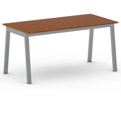 Bürotisch PRIMO BASIC, 160x80 cm, graues Metallgestell, Kirschbaum