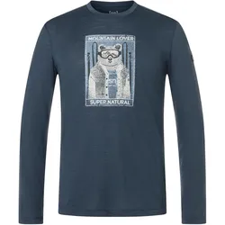 Super Natural, Herren, Funktionsshirt, Bearski (XL), Blau, XL