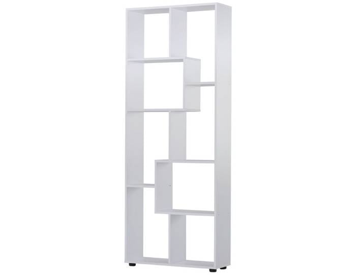 Bibliothèque Zig zag Étagère Contemporaine en Panneaux de Particules Blanc 70x24x178 cm