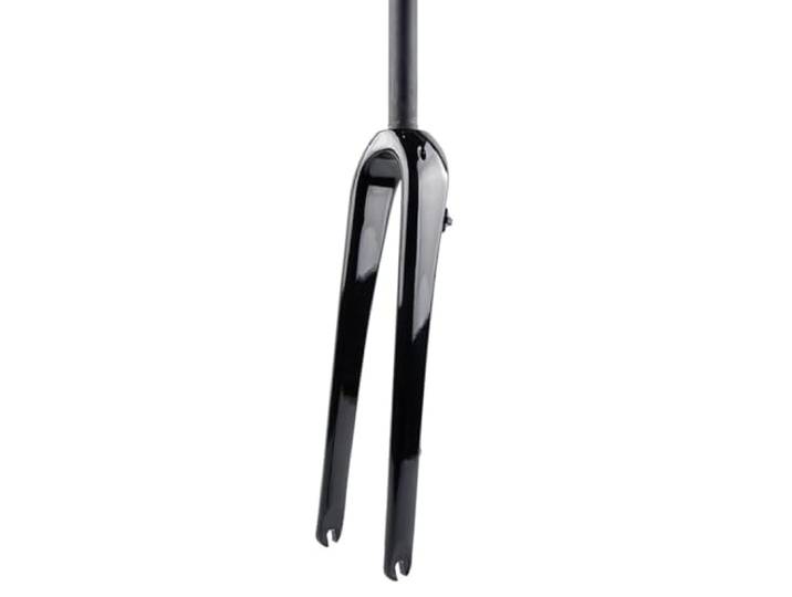 BSFHQS Starre Gabel Für Gravel Bikes 700C Rennräder Starrgabel QR Carbon Fahrrad Vordergabeln Scheibenbremsen Fahrrad Hartgabel 28,6mm Gerades/Konisches Rohr(Gloss Black,Straight)