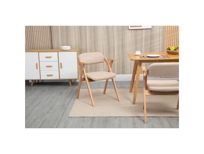 Chaises pliantes en bois - HOMEFUN - Accoudoirs - Sièges rembourrés - Housse amovible - Bois de hêtre