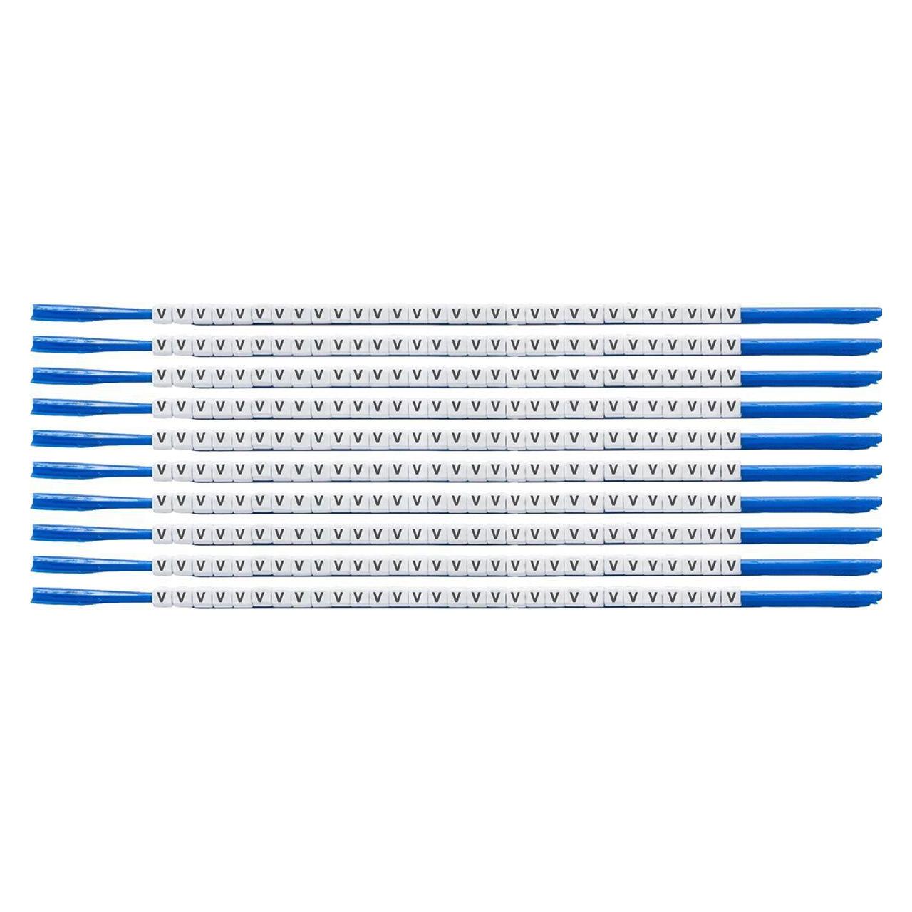 Brady SCN-07-V, Clipsleeve Drahtmarkierer, Beschriftung "" V "", für Kabeldurchmesser von 1,9 (133031)