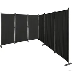 QUICK STAR Paravent 6tlg. 340x165cm Schwarz