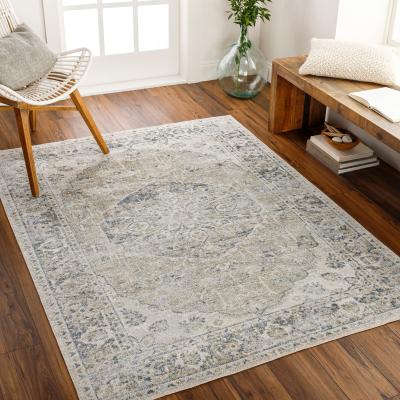 Teppich LIVABLISS "MALACCA", beige (grün), B:200cm H:5,1mm L:275cm, Polyester, Teppiche, Teppich