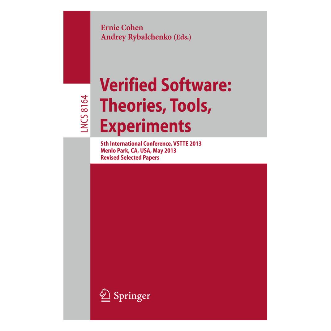 Springer Verified Software: Theory, Tools, Experiments (Englisch, Softcover, Andrey Rybalchenko, Ernie Cohen) (15900747)